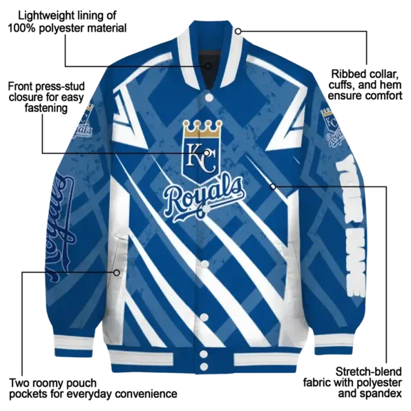 custom kansas city royals chevron angles royal blue varsity jacket new arrival