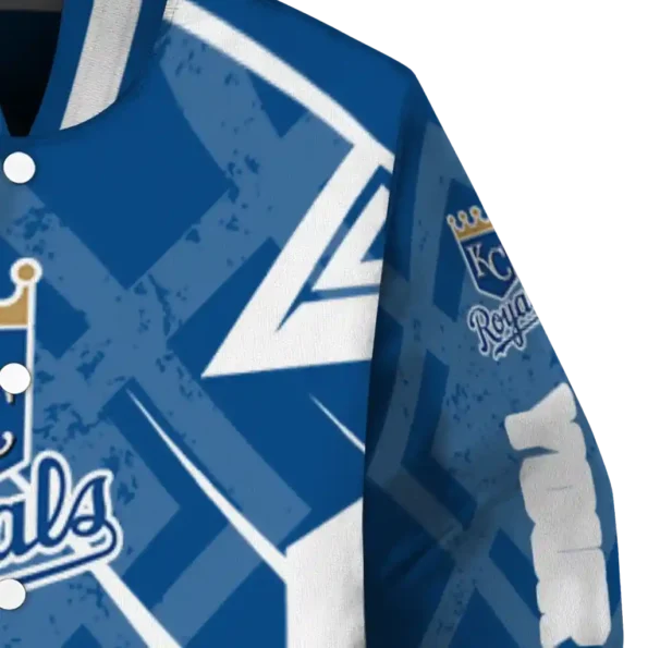 custom kansas city royals chevron angles royal blue varsity jacket premium grade