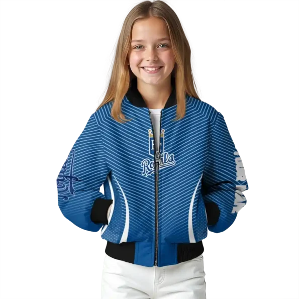 custom kansas city royals chevron arrow royal blue bomber jacket top rated