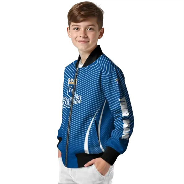 custom kansas city royals chevron arrow royal blue bomber jacket trendy