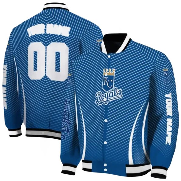 custom kansas city royals chevron arrow royal blue varsity jacket fashion forward