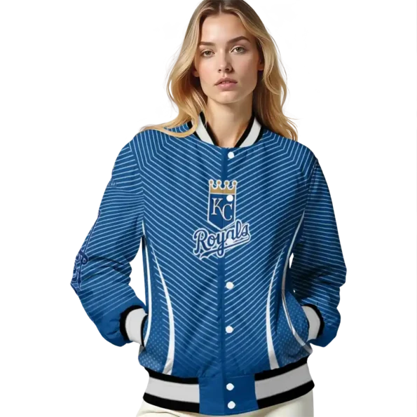 custom kansas city royals chevron arrow royal blue varsity jacket latest model