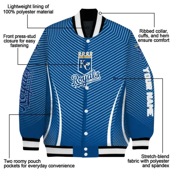 custom kansas city royals chevron arrow royal blue varsity jacket new arrival
