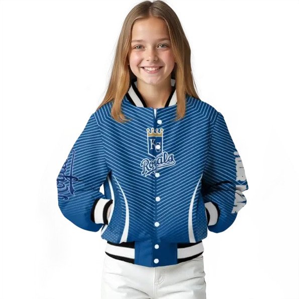custom kansas city royals chevron arrow royal blue varsity jacket top rated