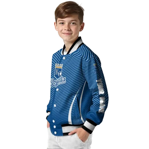 custom kansas city royals chevron arrow royal blue varsity jacket trendy