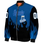 custom kansas city royals flame border royal blue black bomber jacket best selling
