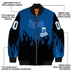 custom kansas city royals flame border royal blue black bomber jacket best selling