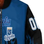 custom kansas city royals flame border royal blue black bomber jacket best selling