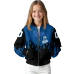 custom kansas city royals flame border royal blue black bomber jacket best selling
