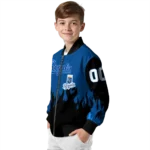 custom kansas city royals flame border royal blue black bomber jacket best selling