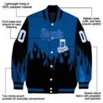 custom kansas city royals flame border royal blue black varsity jacket best selling