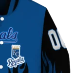 custom kansas city royals flame border royal blue black varsity jacket best selling