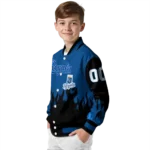 custom kansas city royals flame border royal blue black varsity jacket best selling