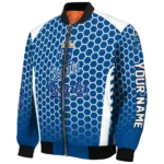 custom kansas city royals hexagon grid royal blue bomber jacket best selling