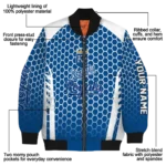 custom kansas city royals hexagon grid royal blue bomber jacket best selling