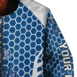 custom kansas city royals hexagon grid royal blue bomber jacket best selling