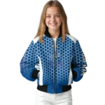 custom kansas city royals hexagon grid royal blue bomber jacket best selling