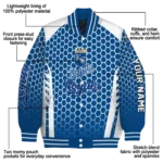 custom kansas city royals hexagon grid royal blue varsity jacket best selling