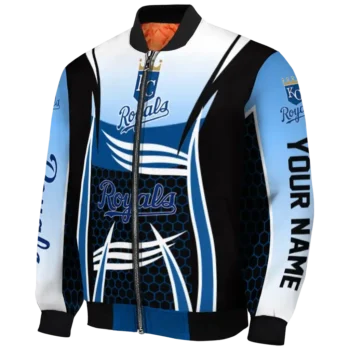 custom kansas city royals mesh effect royal blue black bomber jacket best selling