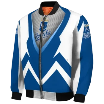 custom kansas city royals v stripes royal blue white bomber jacket best selling