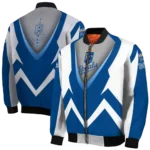 custom kansas city royals v stripes royal blue white bomber jacket best selling