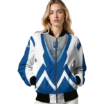 custom kansas city royals v stripes royal blue white bomber jacket best selling