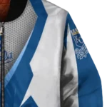custom kansas city royals v stripes royal blue white bomber jacket best selling