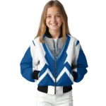 custom kansas city royals v stripes royal blue white bomber jacket best selling