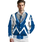 custom kansas city royals v stripes royal blue white varsity jacket best selling