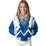 custom kansas city royals v stripes royal blue white varsity jacket best selling