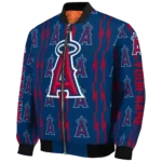 custom los angeles angels bolt stripe blue bomber jacket best selling