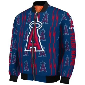 custom los angeles angels bolt stripe blue bomber jacket best selling