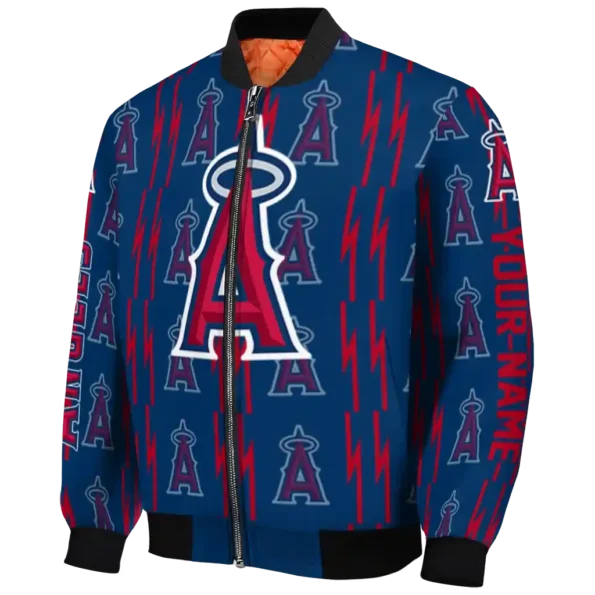 custom los angeles angels bolt stripe blue bomber jacket best selling