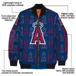 custom los angeles angels bolt stripe blue bomber jacket best selling