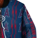 custom los angeles angels bolt stripe blue bomber jacket best selling
