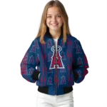 custom los angeles angels bolt stripe blue bomber jacket best selling