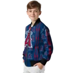 custom los angeles angels bolt stripe blue bomber jacket best selling