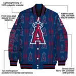custom los angeles angels bolt stripe blue varsity jacket best selling