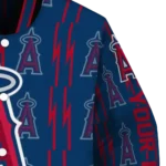 custom los angeles angels bolt stripe blue varsity jacket best selling