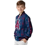 custom los angeles angels bolt stripe blue varsity jacket best selling