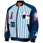 custom los angeles angels eagle baseball blue white bomber jacket best selling