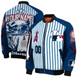 custom los angeles angels eagle baseball blue white bomber jacket best selling