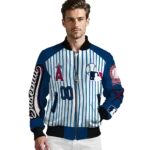 custom los angeles angels eagle baseball blue white bomber jacket best selling
