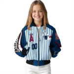 custom los angeles angels eagle baseball blue white bomber jacket best selling