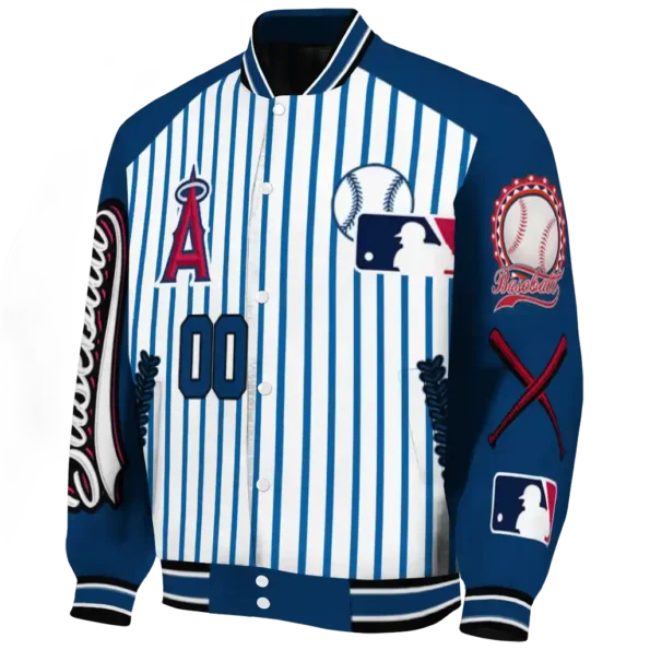 custom los angeles angels eagle baseball blue white varsity jacket best selling