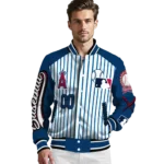 custom los angeles angels eagle baseball blue white varsity jacket best selling