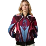 custom los angeles angels mesh chest red crocs black bomber jacket best selling