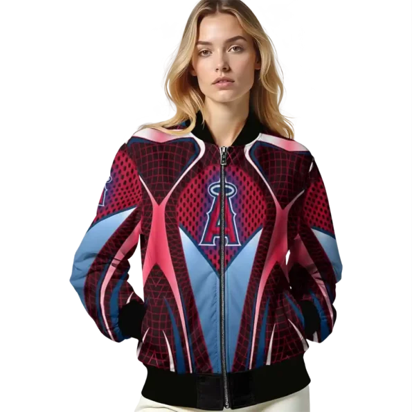 custom los angeles angels mesh chest red crocs black bomber jacket latest model