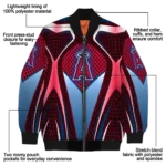 custom los angeles angels mesh chest red crocs black bomber jacket best selling