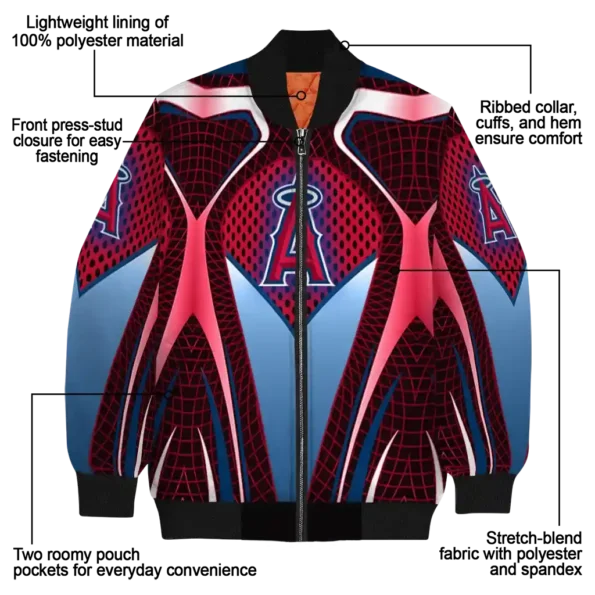 custom los angeles angels mesh chest red crocs black bomber jacket new arrival